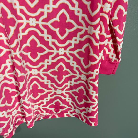 Charlie Paige Women's Retro Glam Pink & White Patterned Top - Size XL - Resort - Picture 3 of 6